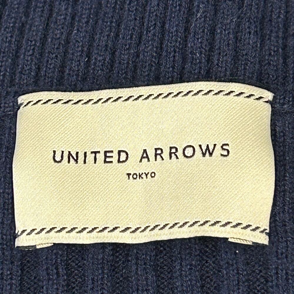 United Arrows Tokyo Navy‎ Blue Knit Sweater Top Size S Minimalist Japanese Chic - Picture 3 of 7